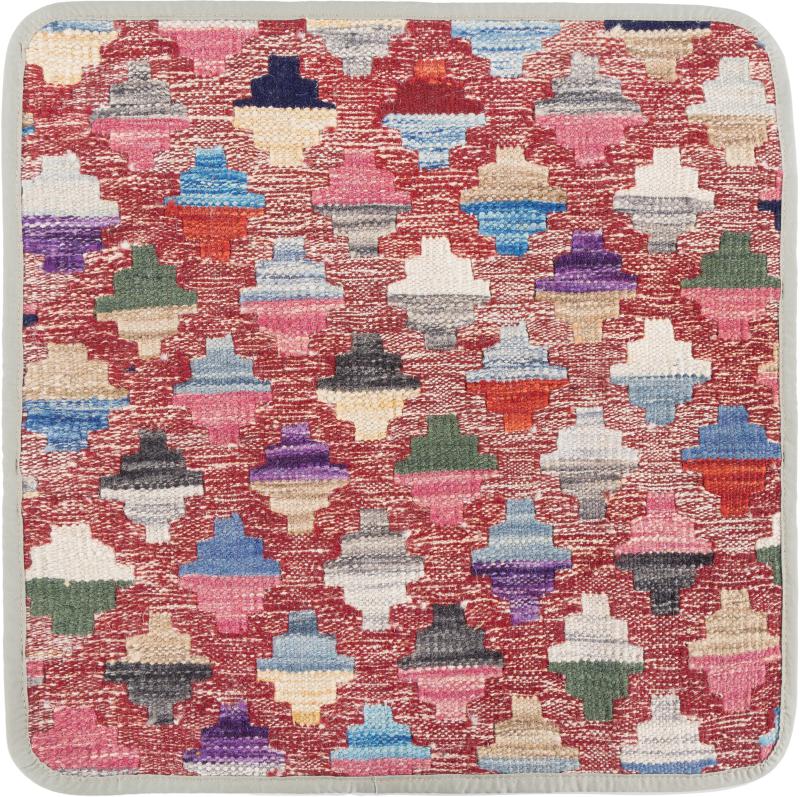 Afghan rug Kilim Afghan Cushion Cover 45x45 45x45, Persian Rug Knotted by hand