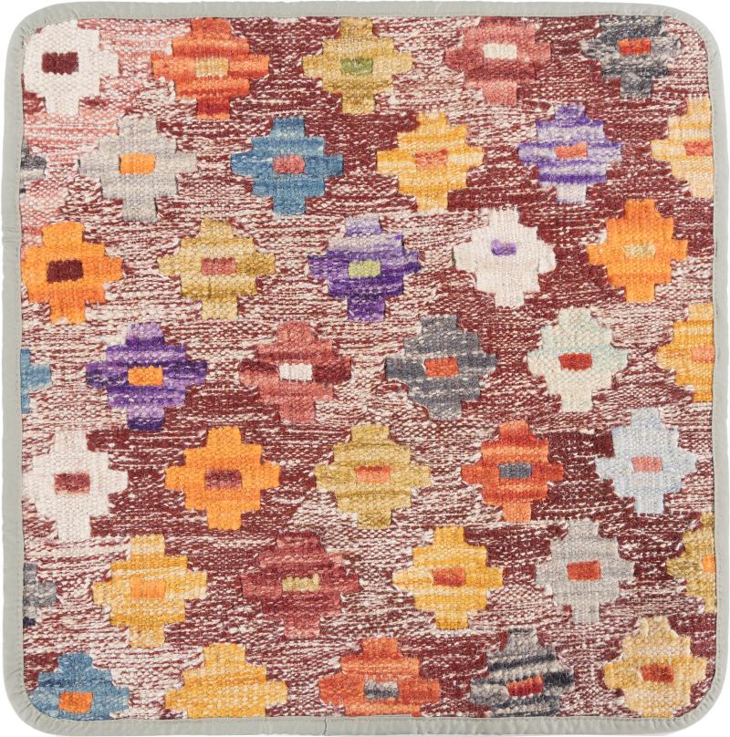 Afghan rug Kilim Afghan Cushion Cover 45x45 45x45, Persian Rug Knotted by hand