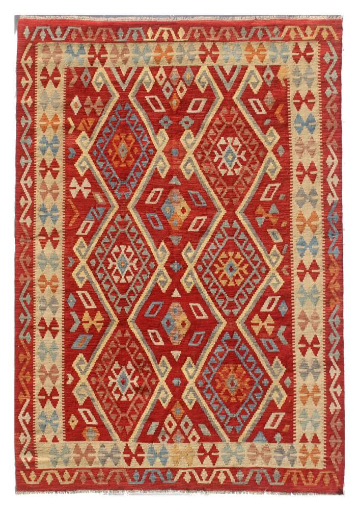 Afghan rug Kilim Afghan 8'0"x5'10" 8'0"x5'10", Persian Rug Woven by hand