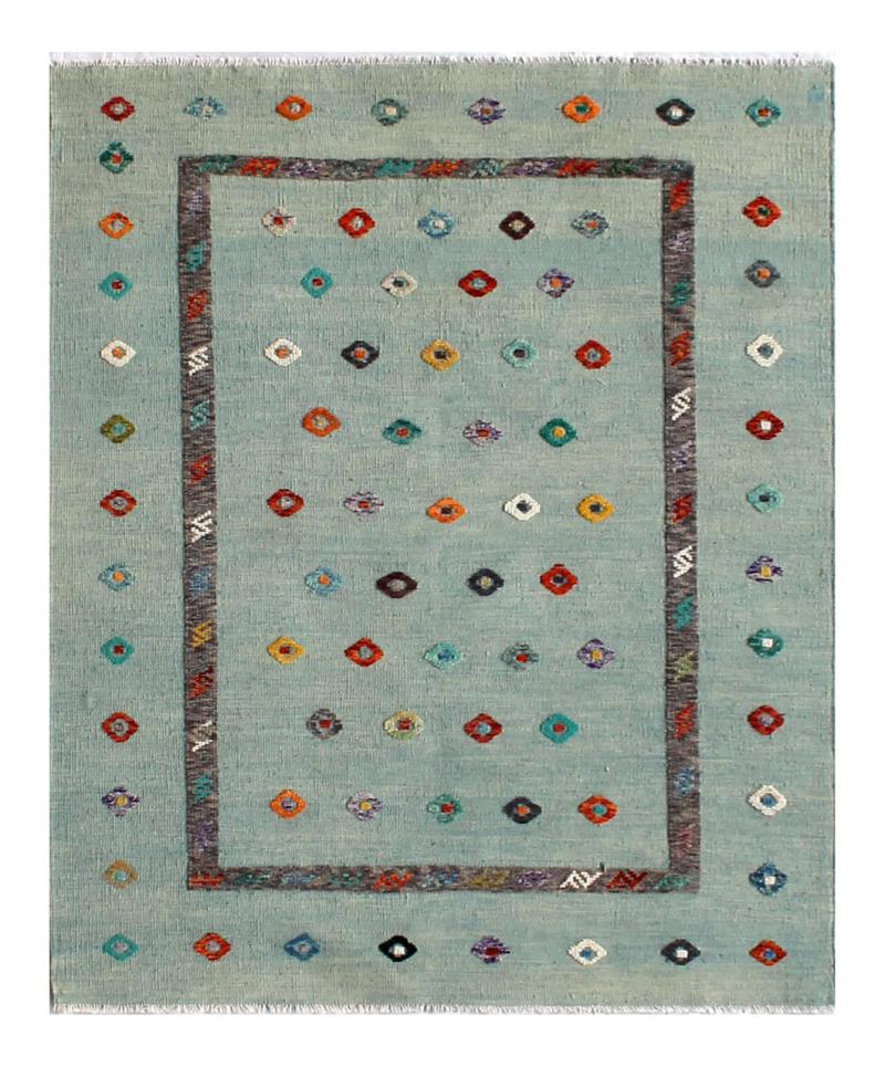 Alfombra afgana Kilim Afghan Nimbaft Edition 195x160 195x160, Alfombra persa Tejido a mano