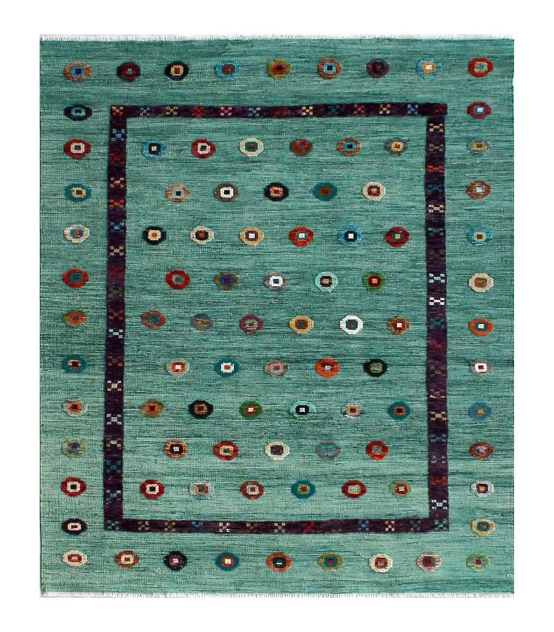 Alfombra afgana Kilim Afghan Nimbaft Edition 199x164 199x164, Alfombra persa Tejido a mano