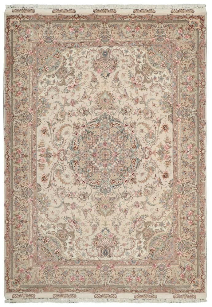 Persisk matta Tabriz 70Raj Silkesvarp 211x149 211x149, Persisk matta Knuten för hand