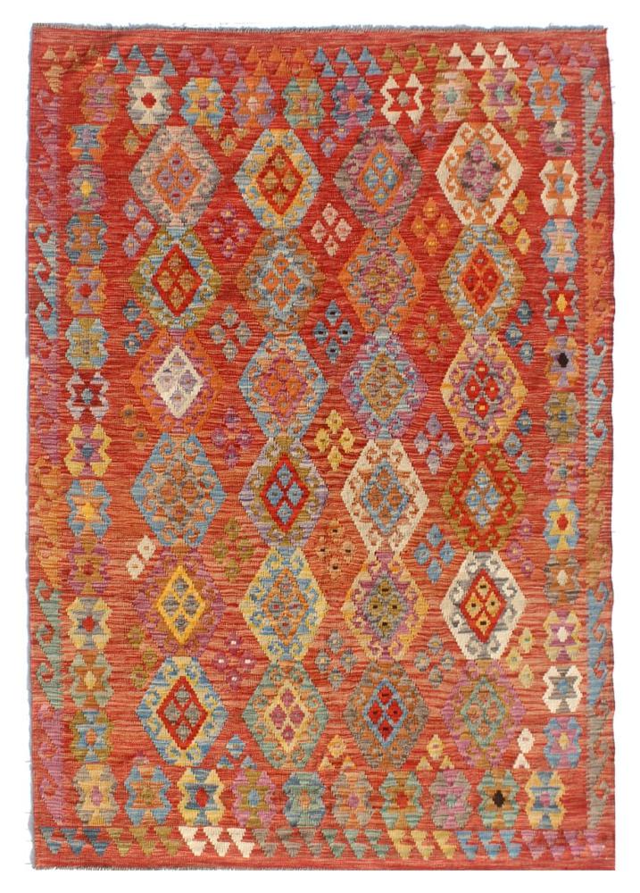 Afghan rug Kilim Afghan 8'0"x5'8" 8'0"x5'8", Persian Rug Woven by hand