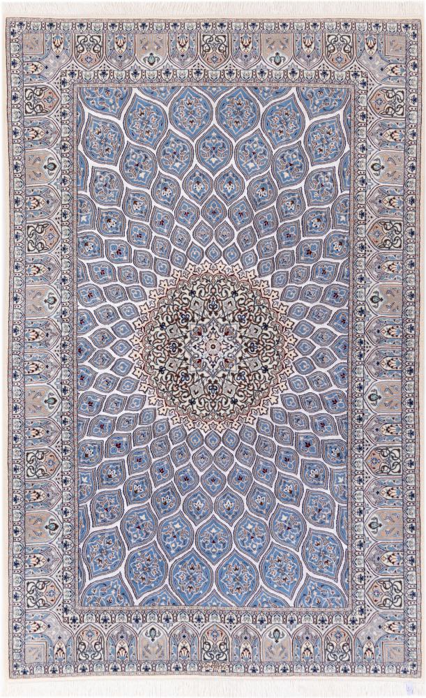 Tapis persan Naïn 6La 244x156 244x156, Tapis persan Noué à la main