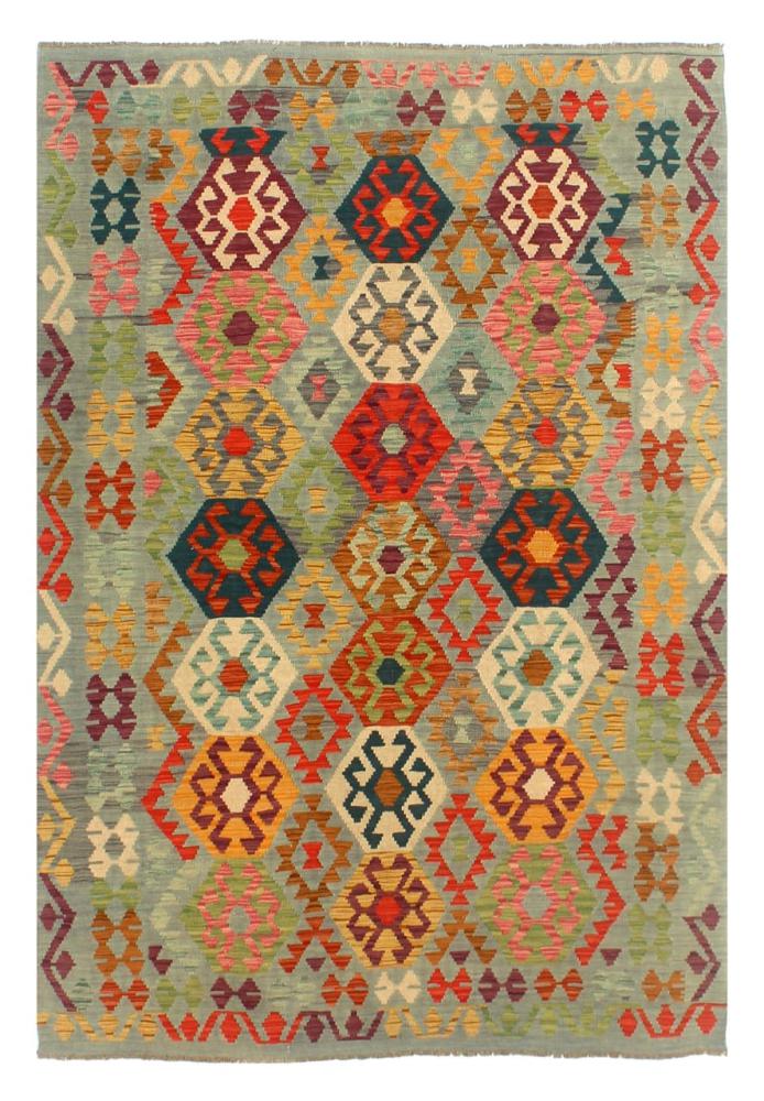 Afghan rug Kilim Afghan 8'0"x6'1" 8'0"x6'1", Persian Rug Woven by hand