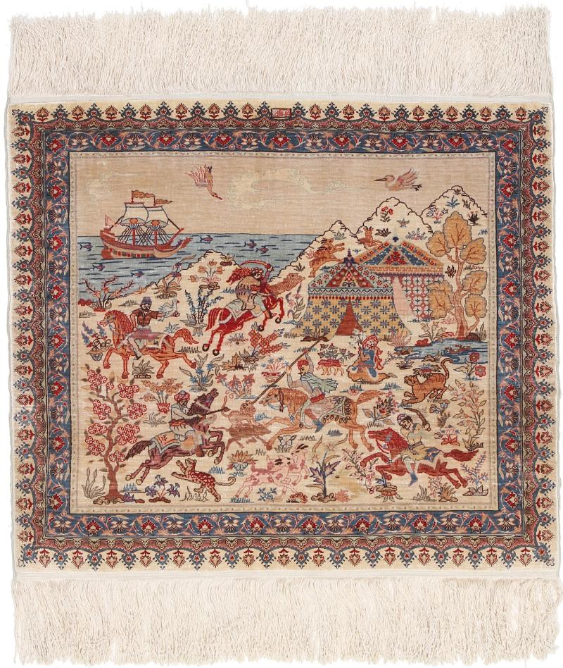  Hereke Selyem 69x60 69x60, Perzsa szőnyeg Kézzel csomózva