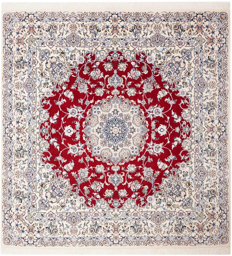 Tapis persan Naïn 9La 204x194 204x194, Tapis persan Noué à la main