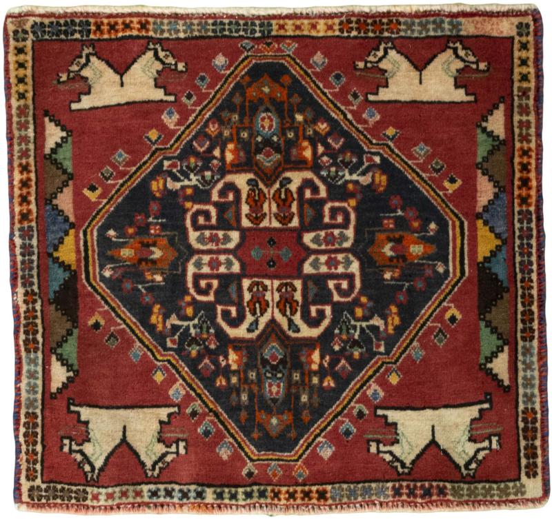 Tapis persan Shiraz 59x64 59x64, Tapis persan Noué à la main