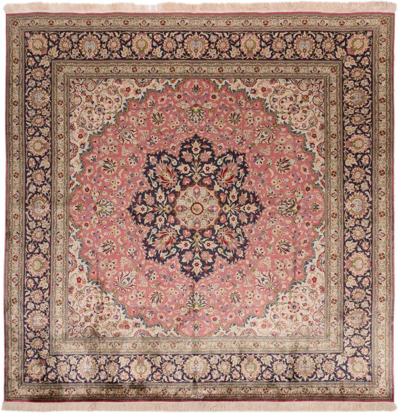 Tapis persan Ghom Soie 242x249 242x249, Tapis persan Noué à la main