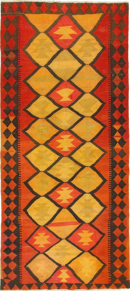 Tapete persa Kilim Fars Azerbaijan Antigo 295x130 295x130, Tapete persa Tecido à mão