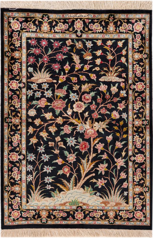 Persisk tæppe Ghom Silke 120x80 120x80, Persisk tæppe Knyttet i hånden