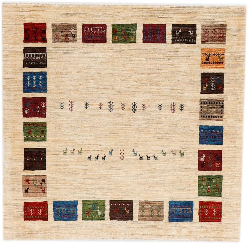 Persian Rug Persian Gabbeh Loribaft 126x121 126x121, Persian Rug Knotted by hand