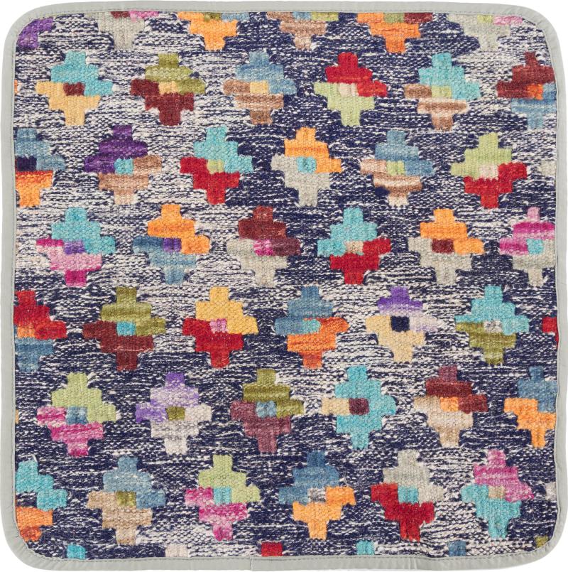 Afghan rug Kilim Afghan Cushion Cover 45x45 45x45, Persian Rug Knotted by hand