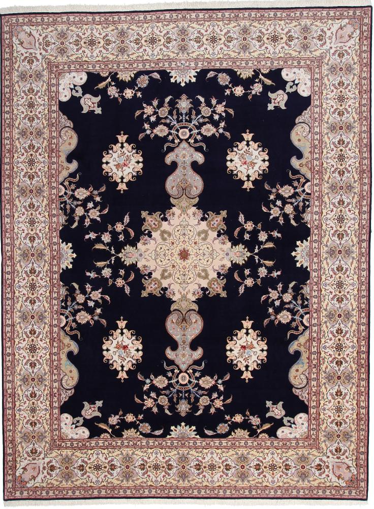 Tapis persan Tabriz 50Raj Chaîne de Soie 395x295 395x295, Tapis persan Noué à la main