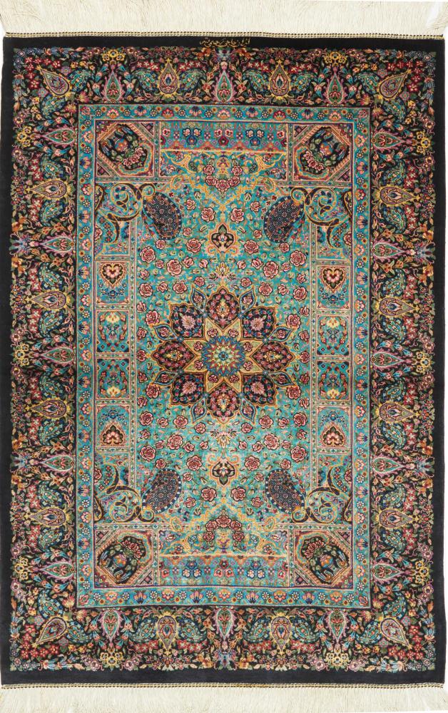 Persialainen matto Ghom Silkki 117x81 117x81, Persialainen matto Solmittu käsin