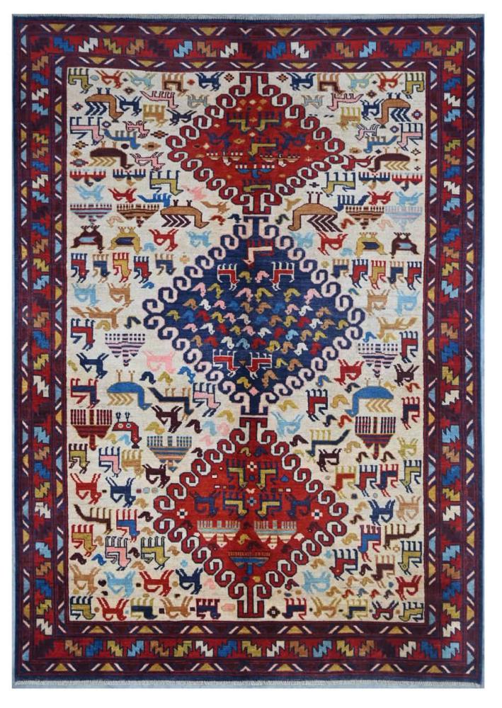 Tapis afghan Kazak Darya 245x172 245x172, Tapis persan Noué à la main