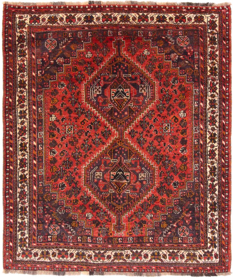 Tapete persa Shiraz 201x171 201x171, Tapete persa Atado à mão