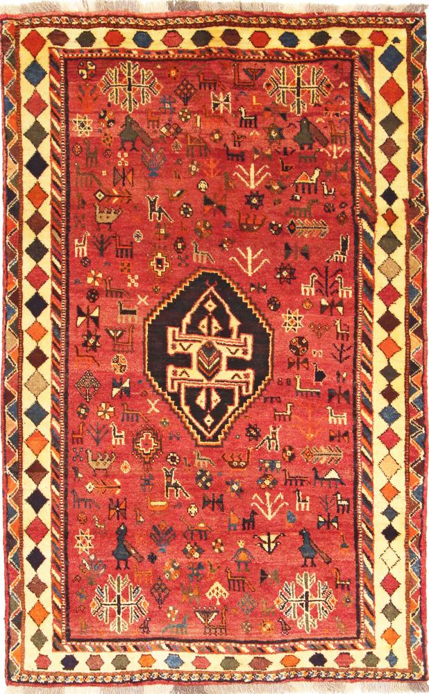 Tapete persa Ghashghai 199x122 199x122, Tapete persa Atado à mão