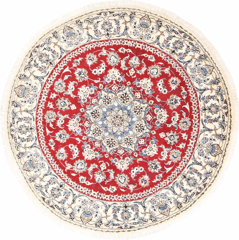 Tapis persan Naïn 199x201 199x201, Tapis persan Noué à la main