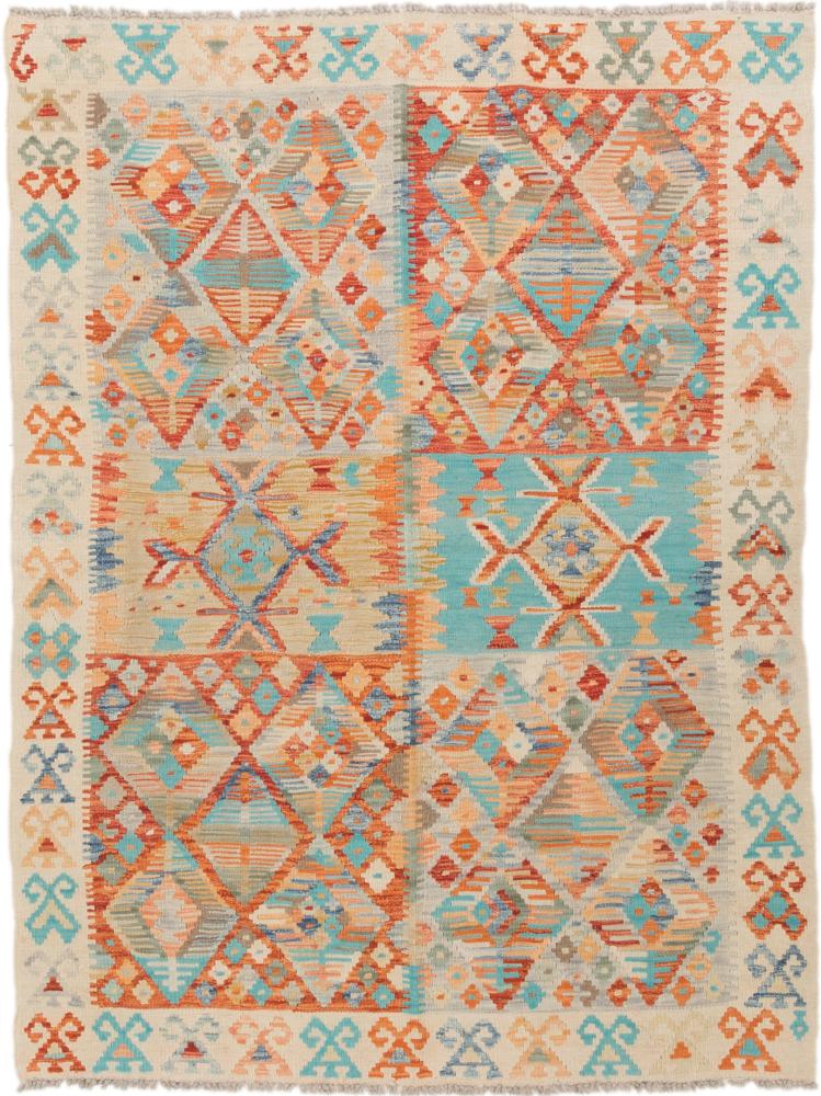 Tapete afegão Kilim Afegão 174x131 174x131, Tapete persa Tecido à mão