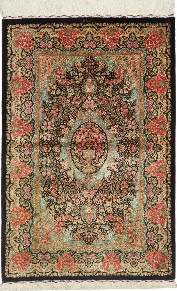 Tapis persan Ghom Soie 121x79 121x79, Tapis persan Noué à la main