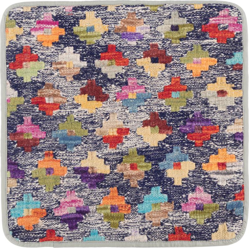 Afghan rug Kilim Afghan Cushion Cover 45x45 45x45, Persian Rug Knotted by hand