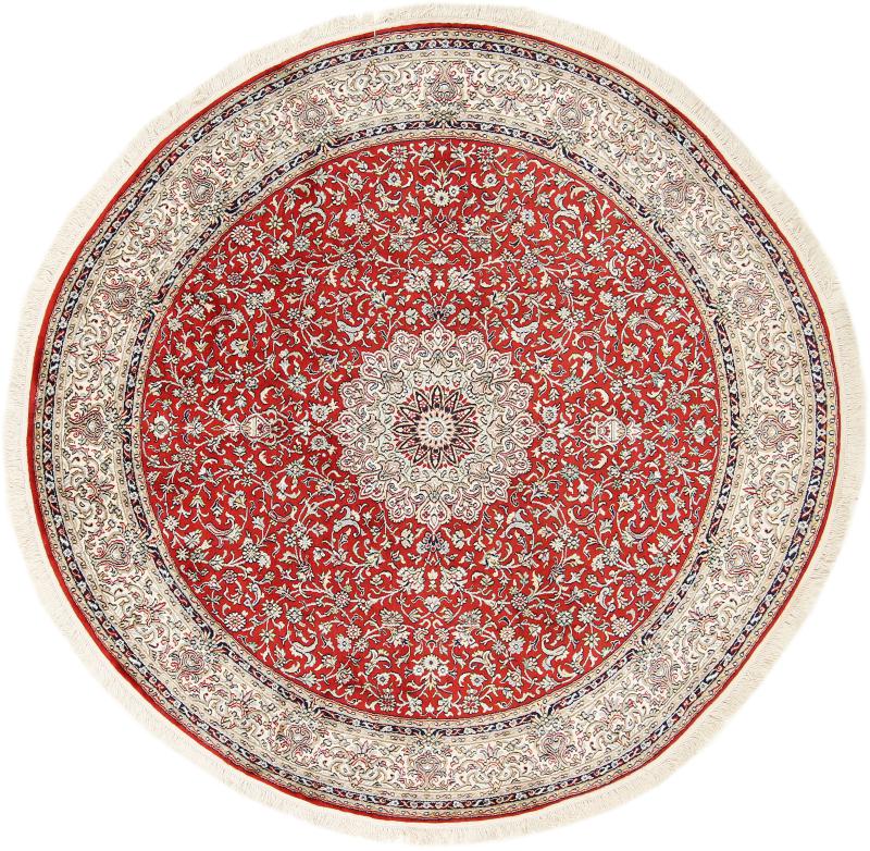 Tapis indien Cachemire Soie 208x212 208x212, Tapis persan Noué à la main