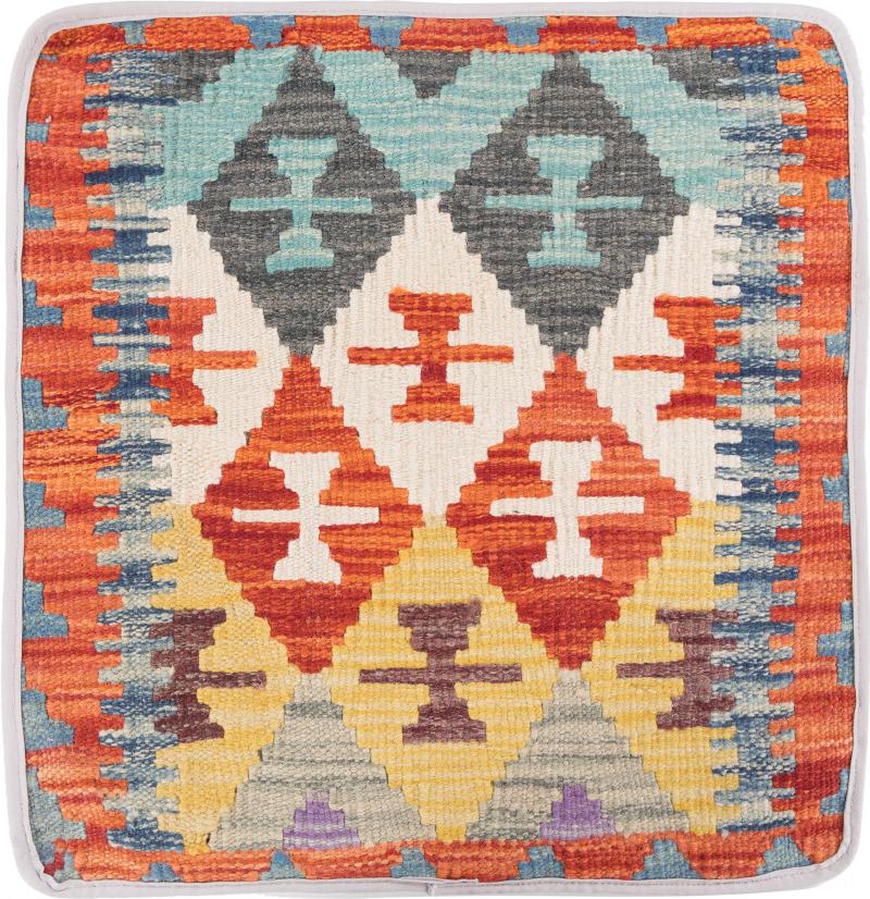 Afghan rug Kilim Afghan Cushion Cover 45x45 45x45, Persian Rug Knotted by hand
