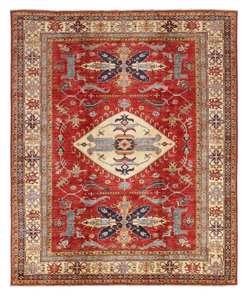 Pakistani rug Kazak 9'9"x8'0" 9'9"x8'0", Persian rug Hand-knotted