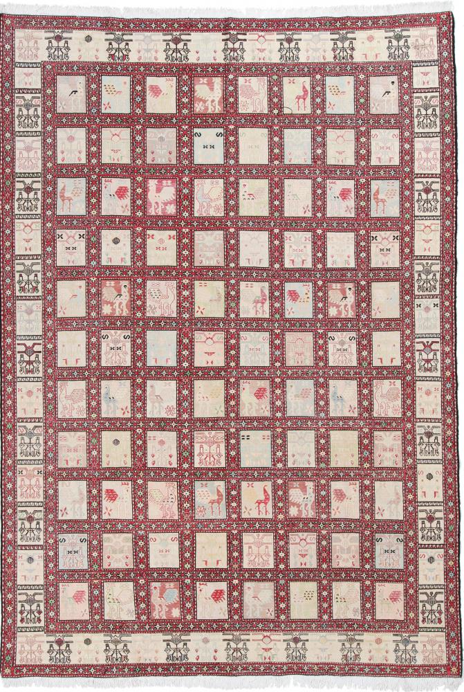 Tapete persa Kilim Fars Seda 9'5"x6'7" 9'5"x6'7", Tapete persa Tecido à mão