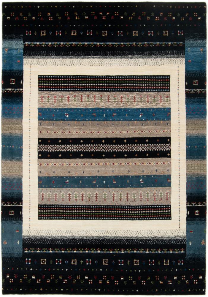 Indo rug Gabbeh Loribaft 8'0"x5'6" 8'0"x5'6", Persian Rug Knotted by hand