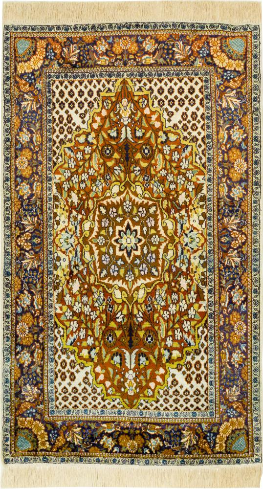 Indisk tæppe Kashmir Silke 131x75 131x75, Persisk tæppe Knyttet i hånden