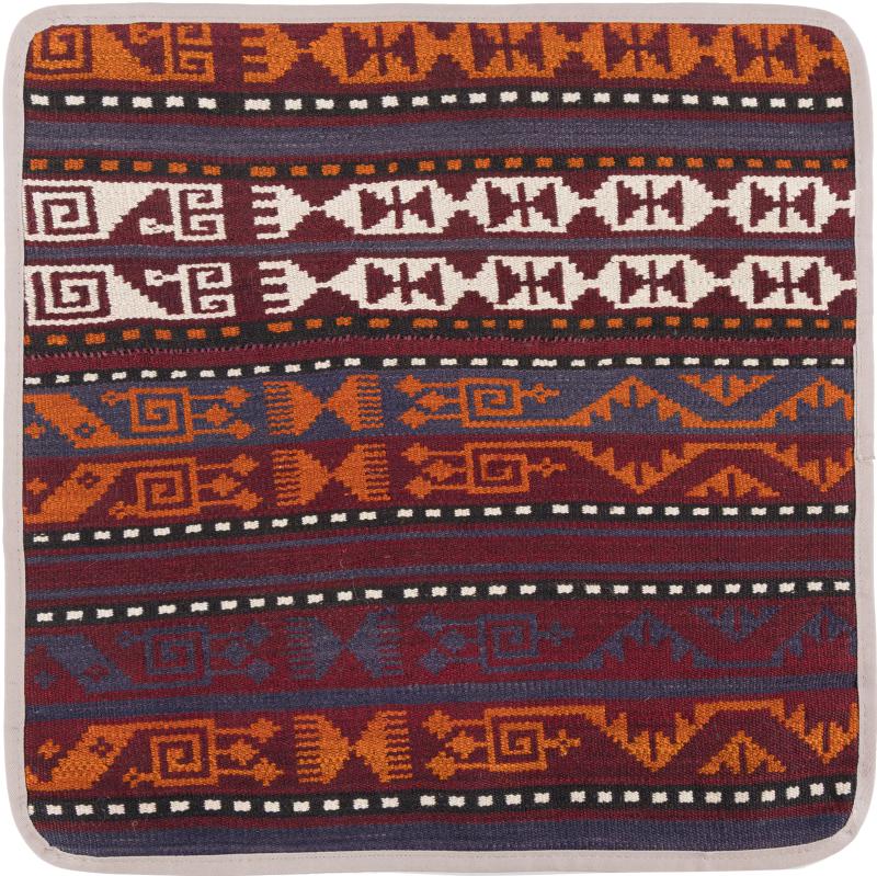 Afghan rug Kilim Afghan Cushion Cover 45x45 45x45, Persian Rug Knotted by hand