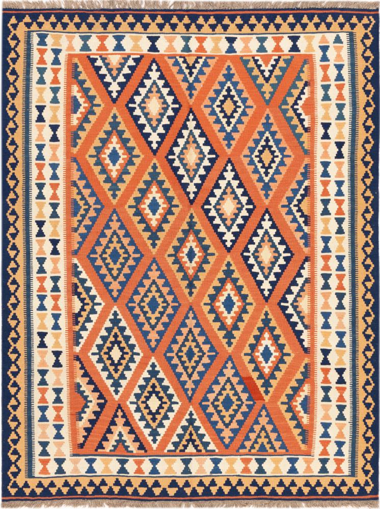 Tapis persan Kilim Fars Ghashghai 198x149 198x149, Tapis persan Tissé à la main