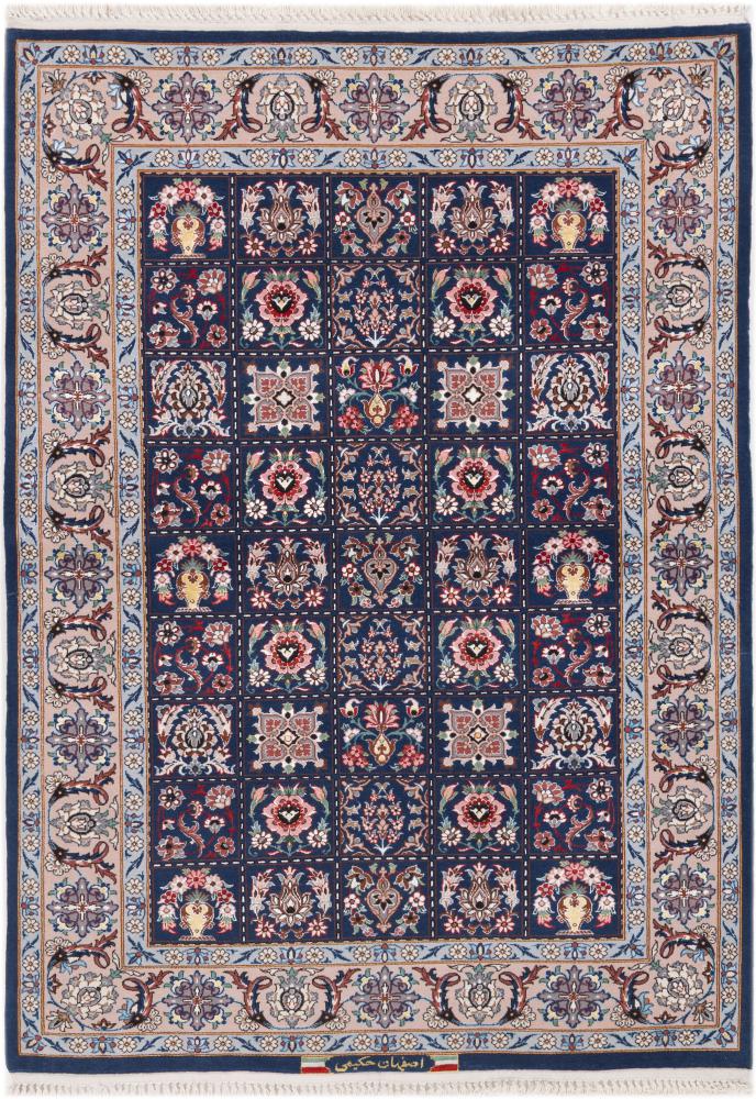 Alfombra persa Isfahán Firmado Urdimbre de Seda 145x103 145x103, Alfombra persa Anudado a mano