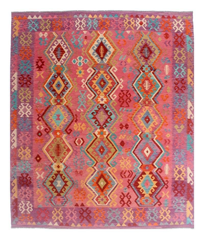 Afghan rug Kilim Afghan 9'7"x8'3" 9'7"x8'3", Persian Rug Woven by hand