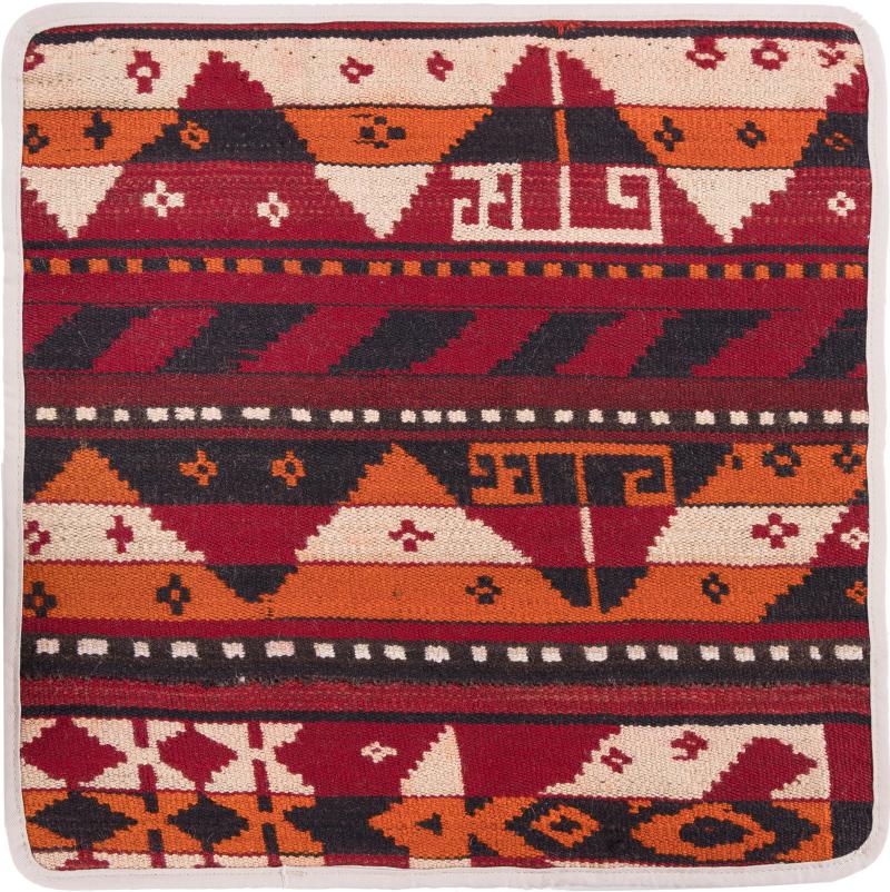 Afghan rug Kilim Afghan Cushion Cover 45x45 45x45, Persian Rug Knotted by hand
