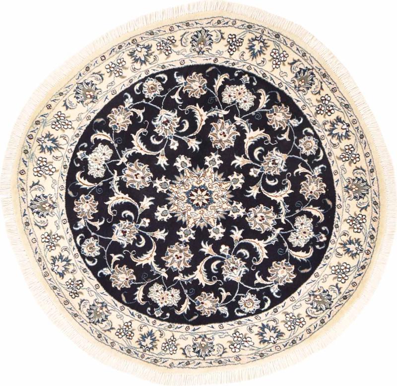 Tapis persan Naïn 147x149 147x149, Tapis persan Noué à la main