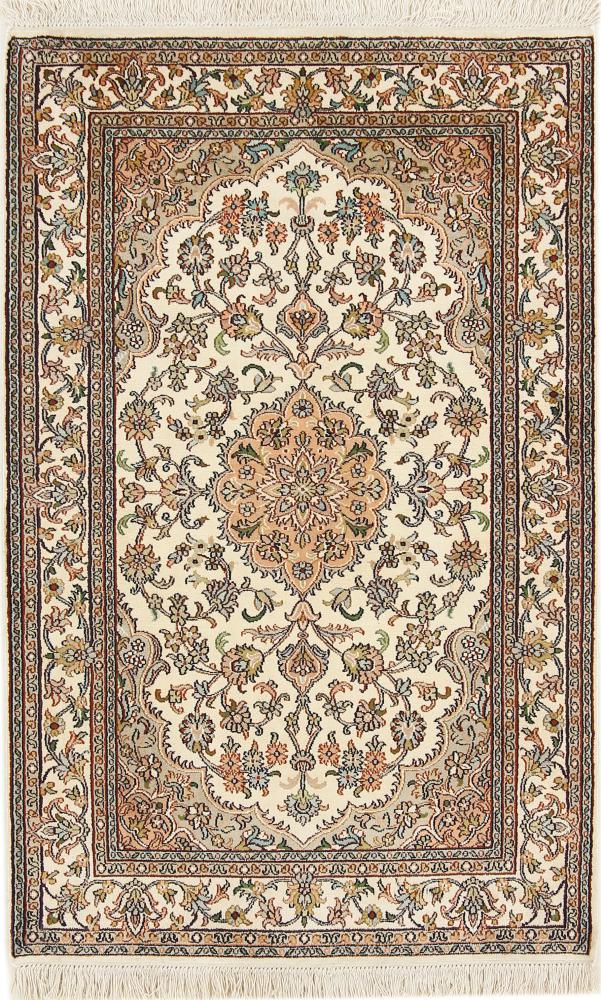 Ινδικό χαλί Kashmir μετάξι 124x80 124x80, Περσικό χαλί Οι κόμποι έγιναν με το χέρι