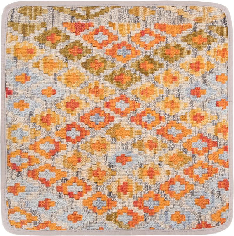 Afghan rug Kilim Afghan Cushion Cover 45x45 45x45, Persian Rug Knotted by hand