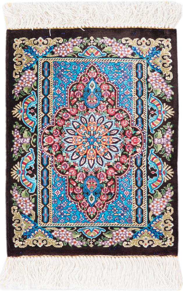 Persian Rug Qum Silk 41x28 41x28, Persian Rug Knotted by hand