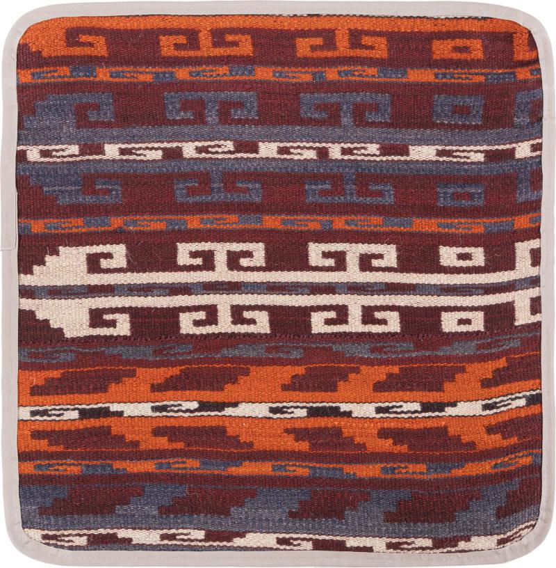 Afghan rug Kilim Afghan Cushion Cover 45x45 45x45, Persian Rug Knotted by hand