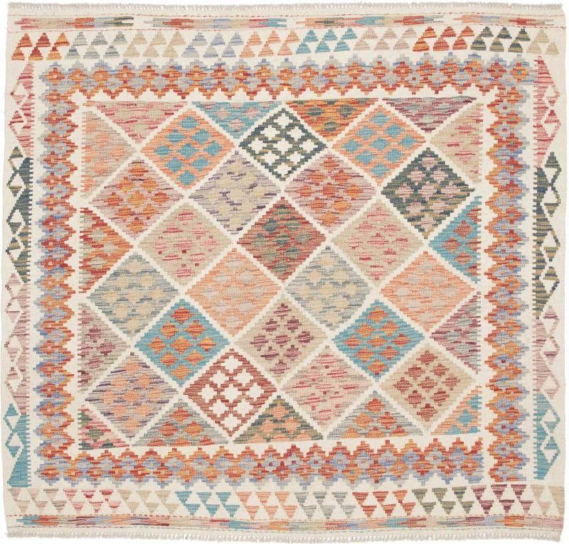 Αφγανικό χαλί Κιλίμ Afghan 150x162 150x162, Περσικό χαλί Οι κόμποι έγιναν με το χέρι