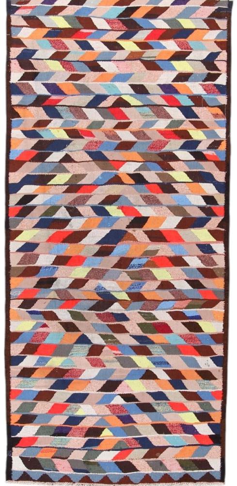 Persisk tæppe Kelim Fars Antikke 285x130 285x130, Persisk tæppe Håndvævet