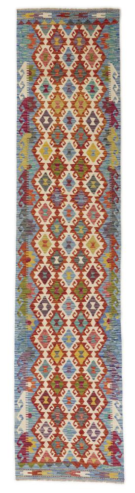Afghansk teppe Kelim Afghan 386x84 386x84, Persisk teppe Handwoven 