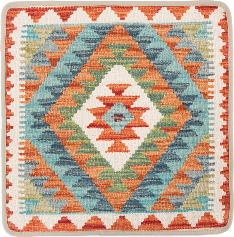 Afghan rug Kilim Afghan Cushion Cover 50x50 50x50, Persian Rug Knotted by hand