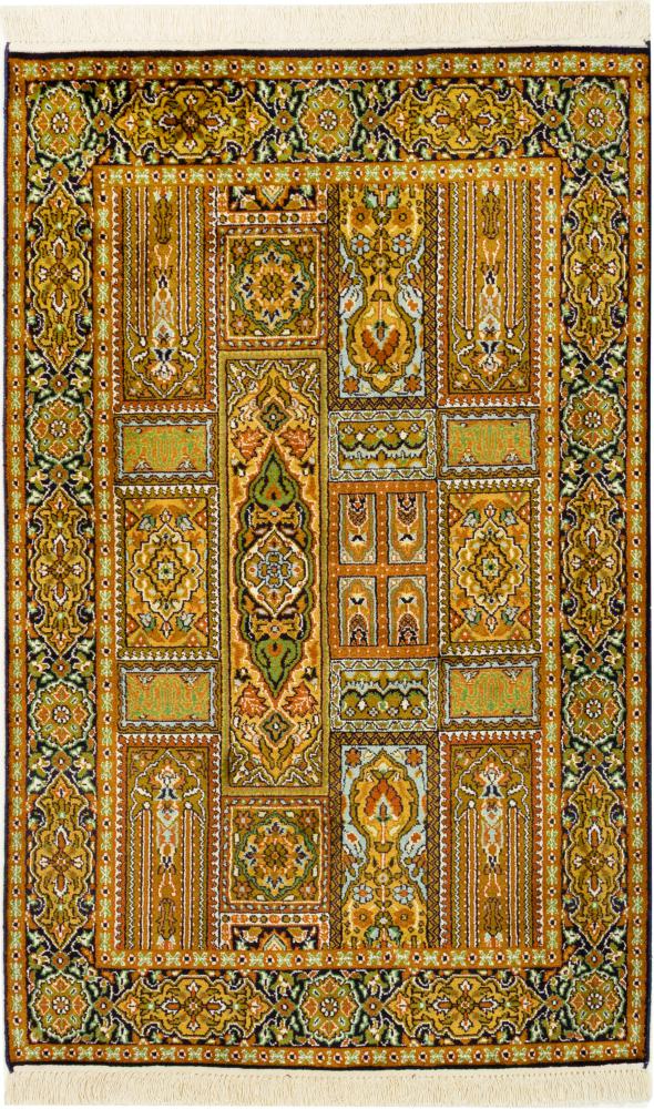 Tapis indien Cachemire Soie 127x77 127x77, Tapis persan Noué à la main