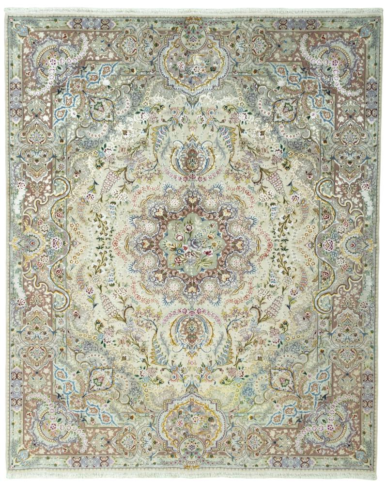 Persian Rug Tabriz 50Raj Silknkette 8'2"x6'8" 8'2"x6'8", Persian Rug Knotted by hand