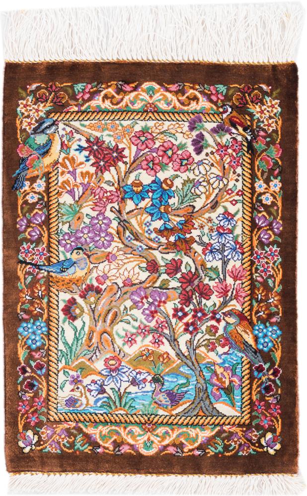 Persian Rug Qum Silk 40x31 40x31, Persian Rug Knotted by hand