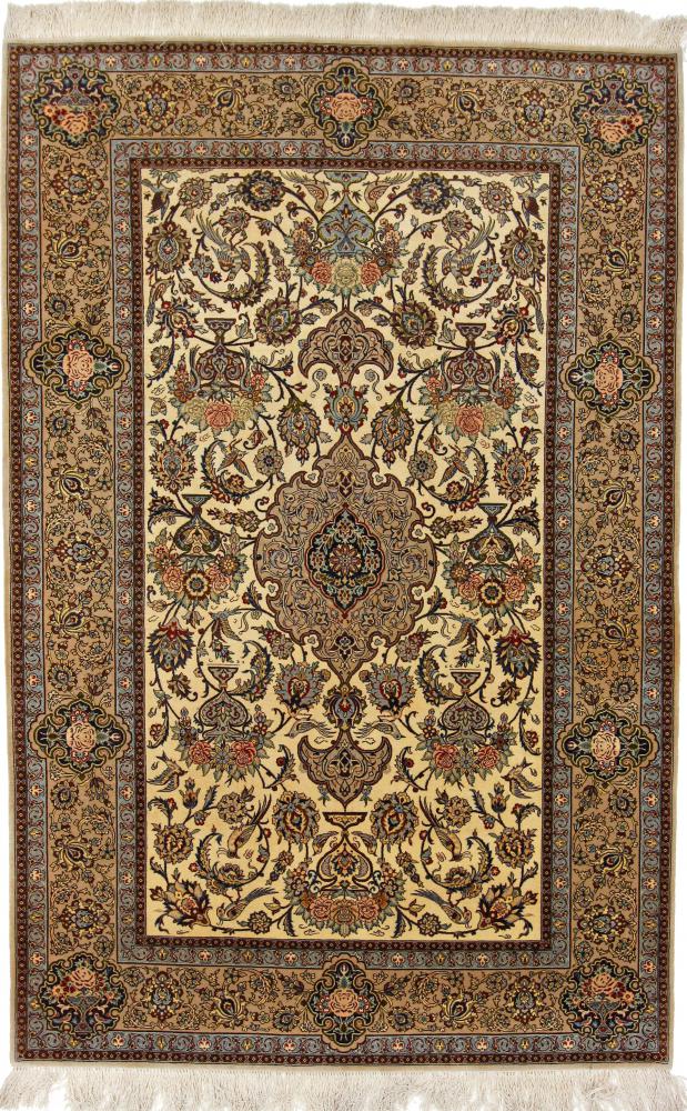 Tapete persa Isfahan Fio de Seda 233x150 233x150, Tapete persa Atado à mão